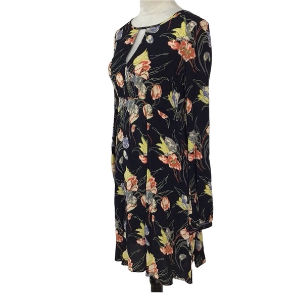Bytimo Trailing Flowers Black Floral Long Sleeve Dress Size XS NEW - Picture 8 of 15